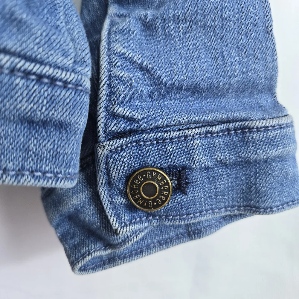 Gymboree Girls Blue Denim Front Button Collared Casual Stretch Jean Jacket 3T‎